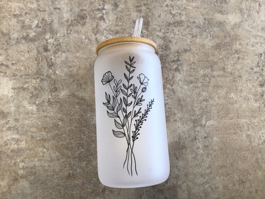 CCL - 800 Bouquet of Flowers Glass Tumbler