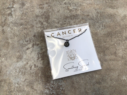 CC260 Cancer Black Stainless Steel Necklace