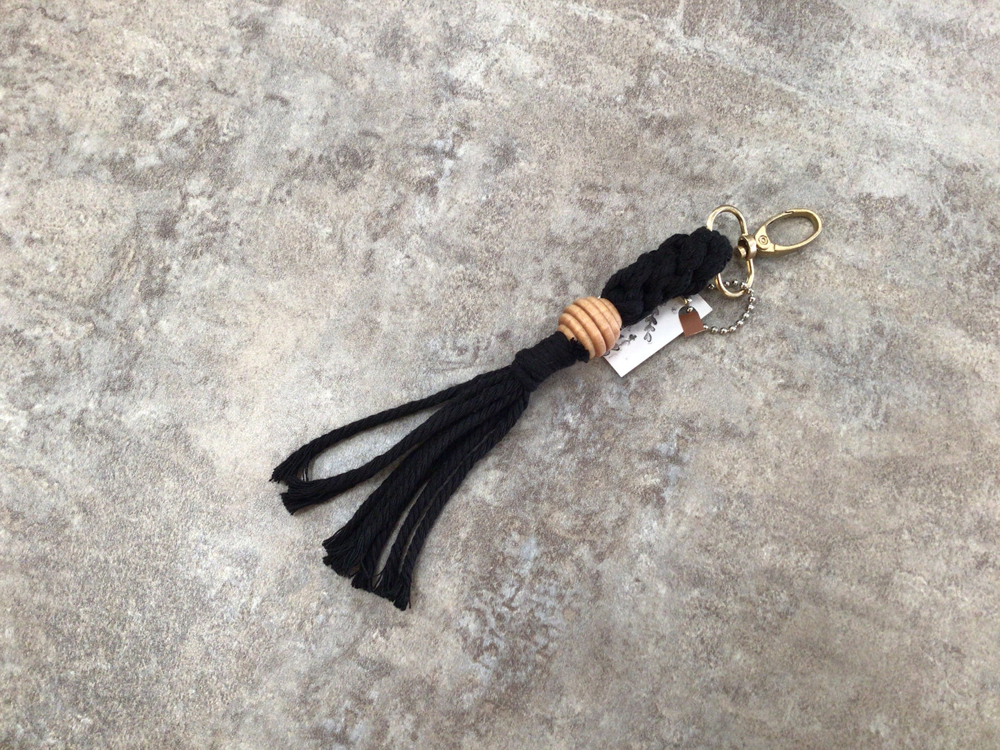 KH - Black Macrame Keychain