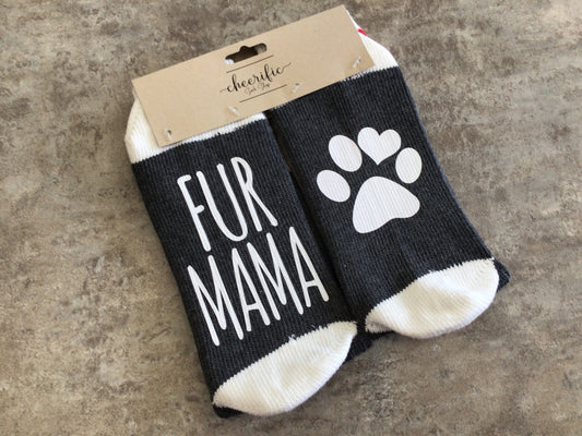CSS104 “Fur Mama” Socks (Dark Grey)