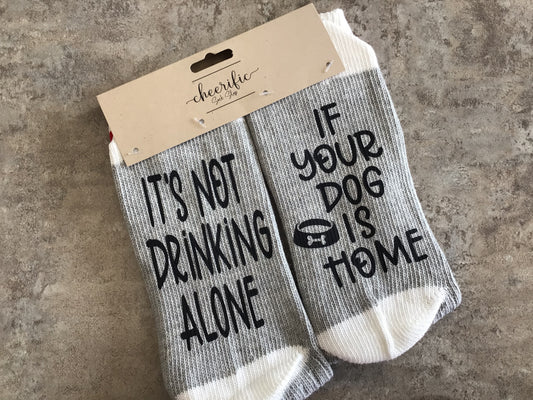 CSS149 “Drinking Alone” Socks (Light Grey)