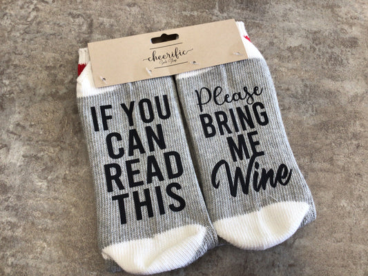 CSS127 “Bring Wine” Socks (Light Grey)