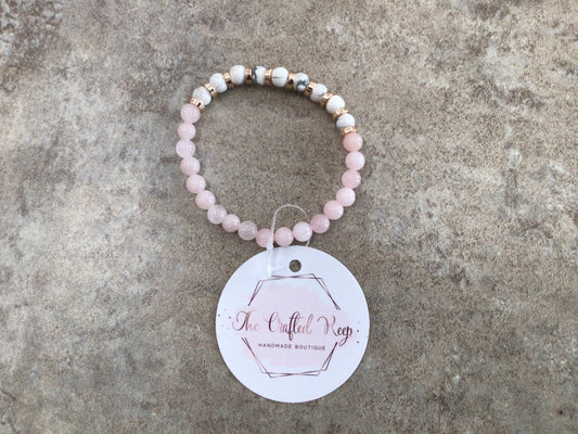 KH-Rose Quartz Howlite Bracelet