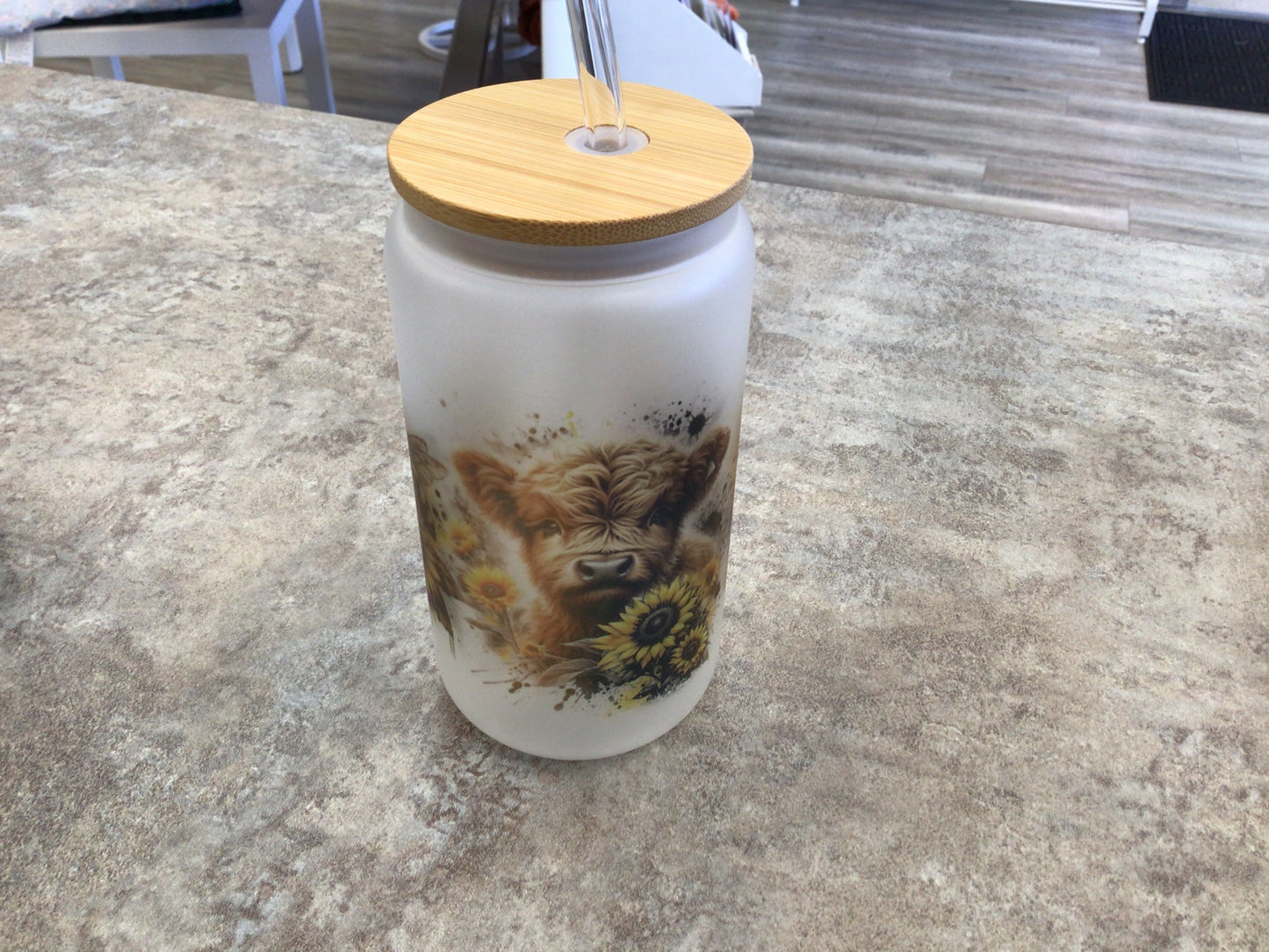 TCK - Glass Can Tumbler Cow