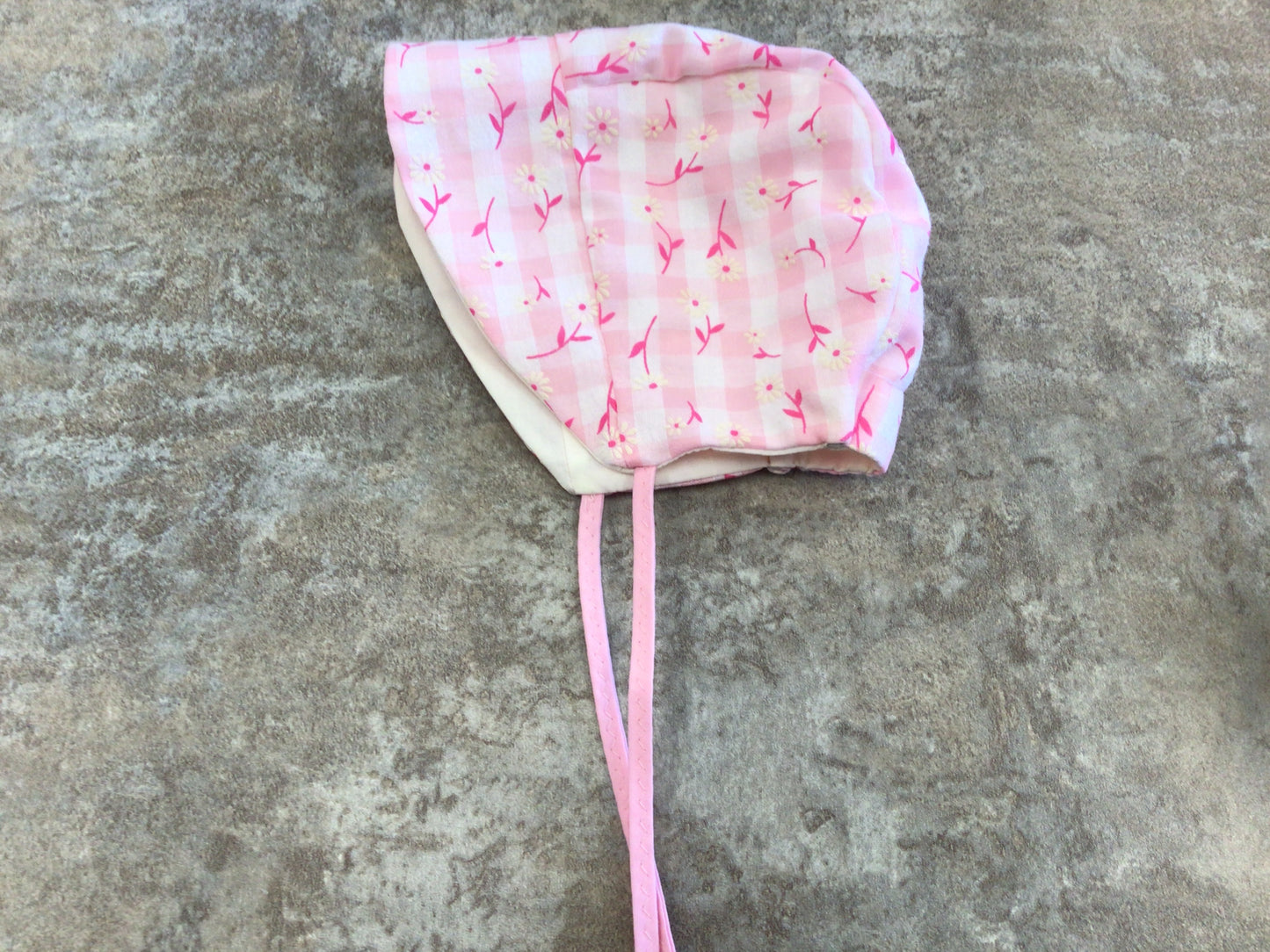 PPC Summer Bonnet 0-3 Months - Pink flowers