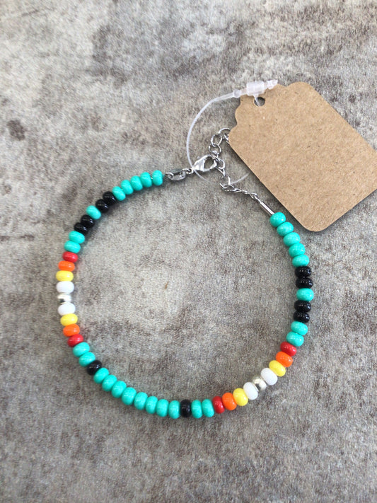 KH Navajo Bracelet - turquoise/black/red/orange/yellow/white