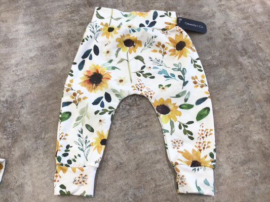 OAC Baby Harem Pant - Cream Sunflower