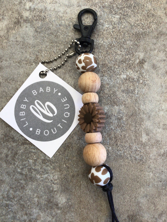 LBB-23 Keychain Flower Tan/White spots