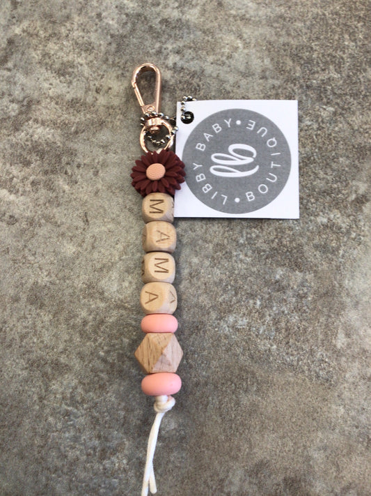 LBB-23 Keychain (Mama) maroon flower