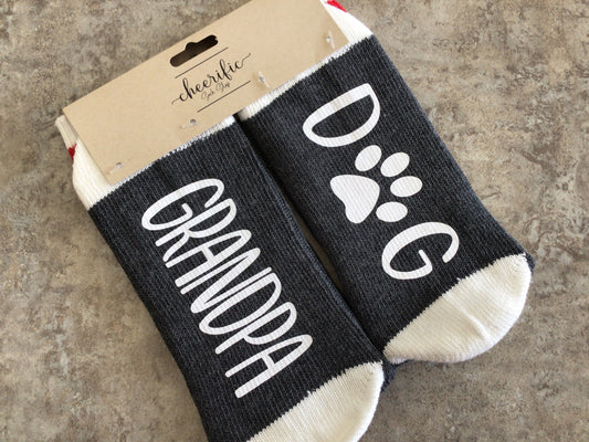 CSS1712 “Dog Grandpa” Socks (Dark Grey)