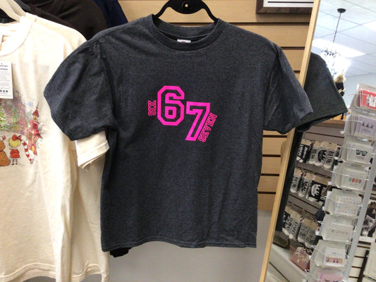 Youth “6 7” Tshirt large dark gray