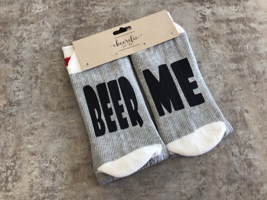 CSS133 “Beer Me” Socks (Light Grey)