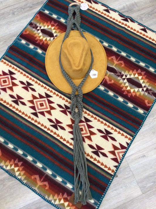 KH - Olive Green Macrame Hat Holder