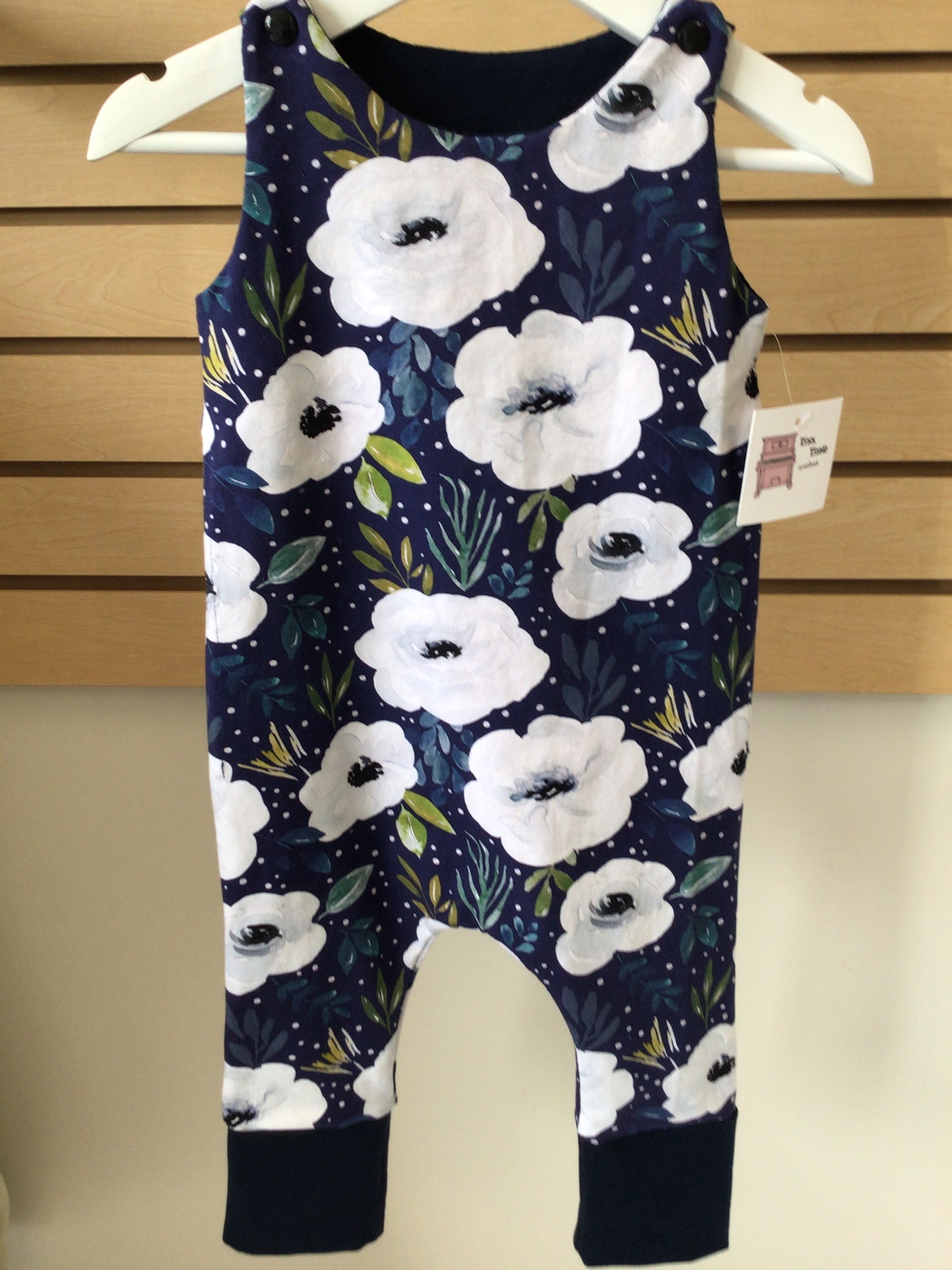 PPC - Grow With Me Romper Navy Floral (3-12 months)