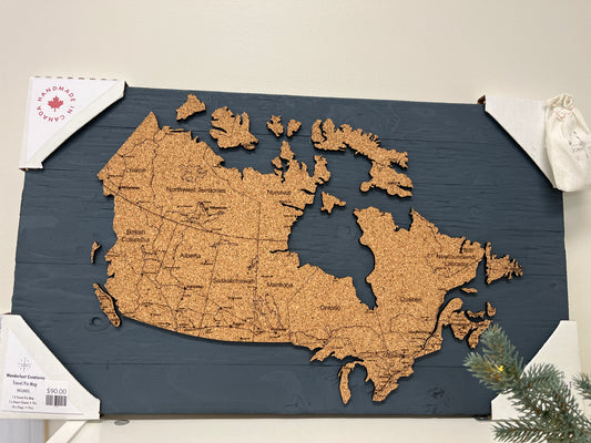 WLC - 14x24” Travel Pin Map - Ocean Blue