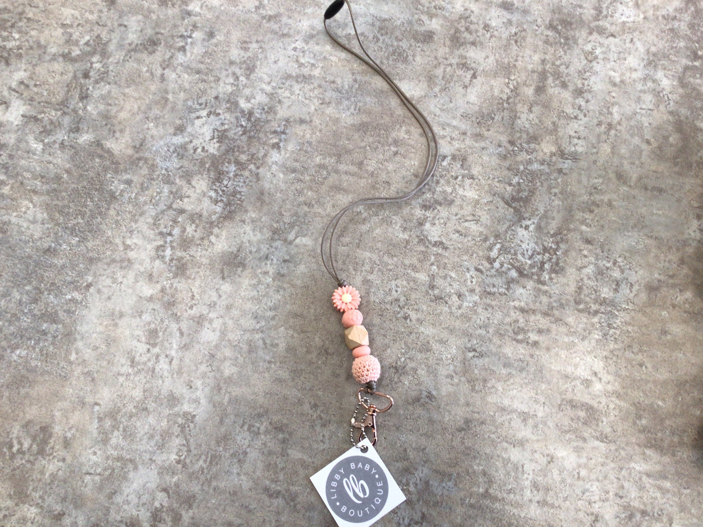 LBB - 24 Peach Flower Lanyard