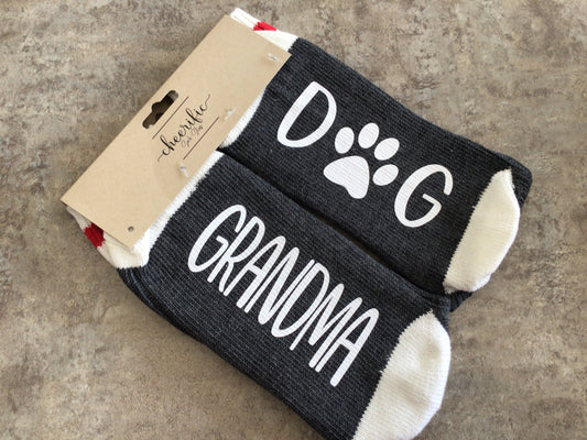 CSS170 “Dog Grandma” Socks (Dark Grey)