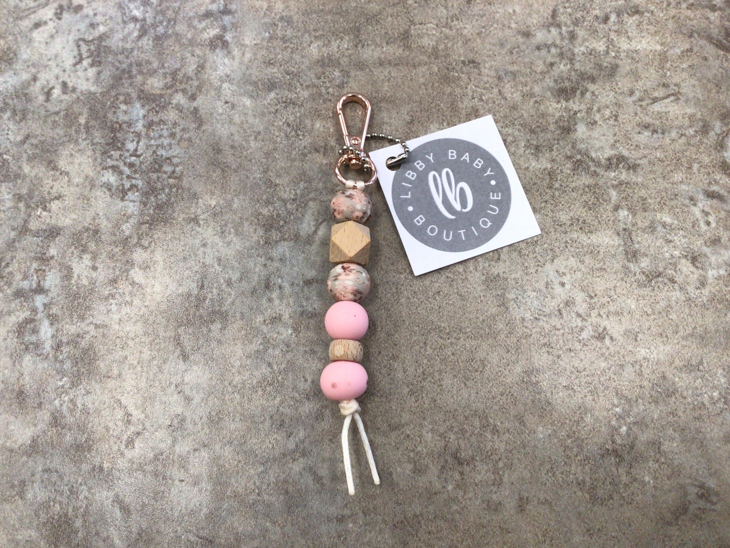 LBB - 23 Pink Bead Keychain
