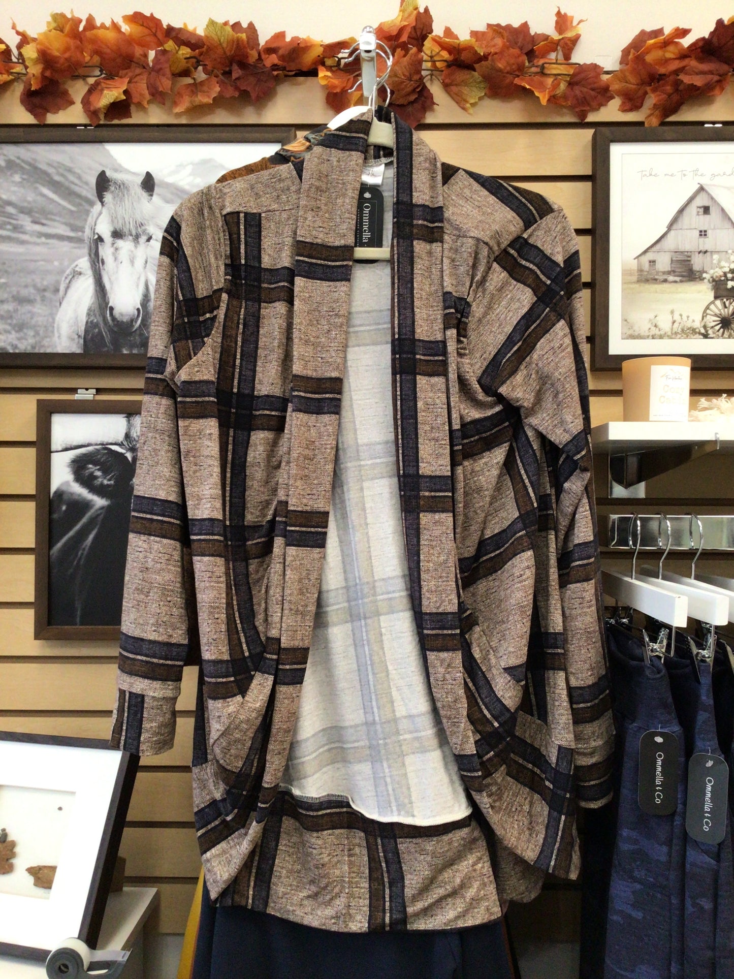 OAC - Brown Plaid Bamboo Cardigan Size X-LARGE
