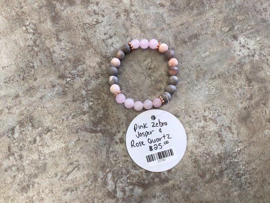 KH-Pink Zebra Jasper & Rose Quartz