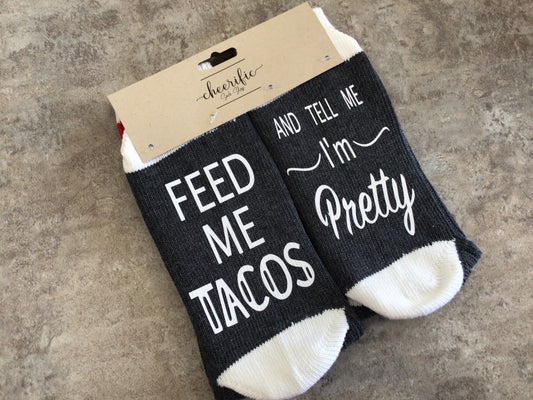 CSS164 “Feed Me Tacos” Socks (Dark Grey)