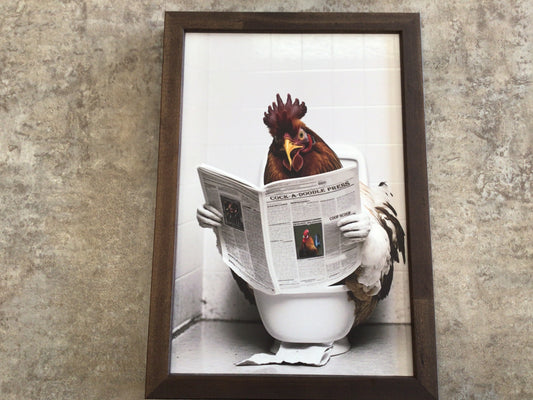 WHD - Rooster on a Toilet Sign