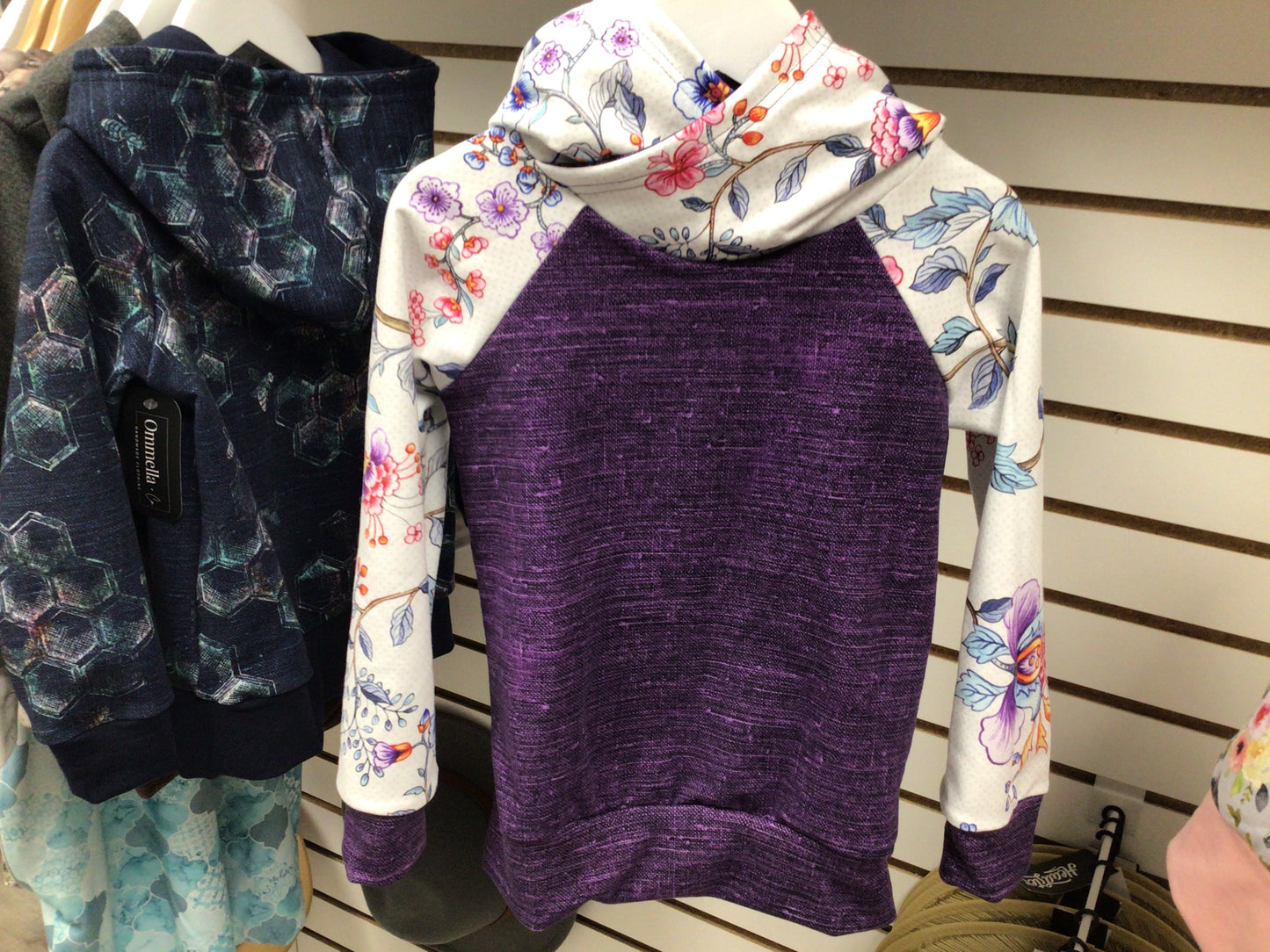 OAC - Girls Purple Floral Hoodie - Size 5