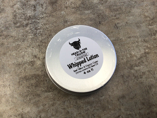 HTT - 4 oz Unscented Whipped Beef Tallow Lotion
