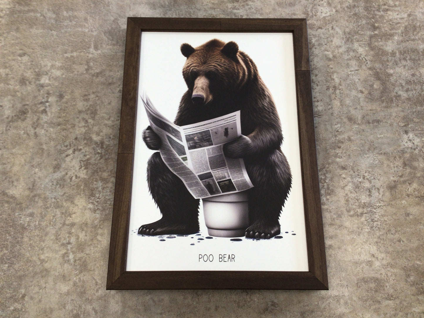WHD Animals on the Toilet - Poo Bear 8x12” Sign