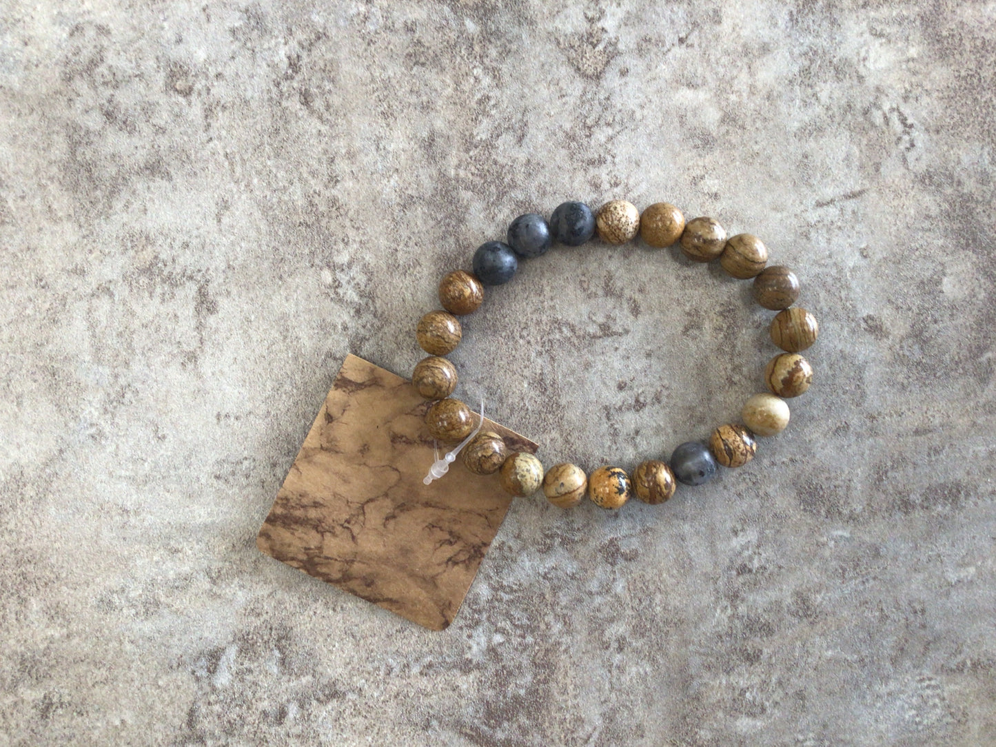 KH - Men’s Bracelet Snowflake Obsidian & Picture Jasper