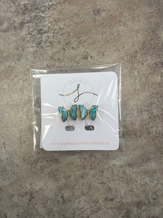SMC - Blue Butterfly Clip-on Earrings