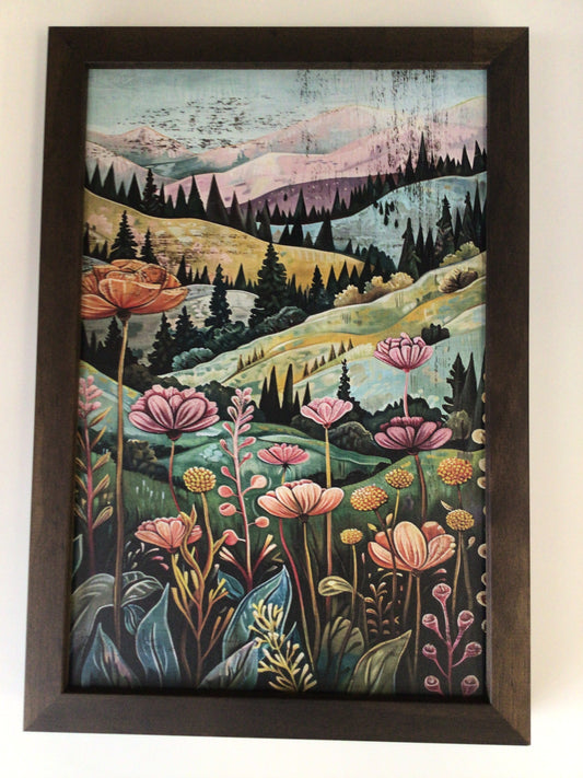 WHD - Boho Floral Abstract Valley - 8X12” sign