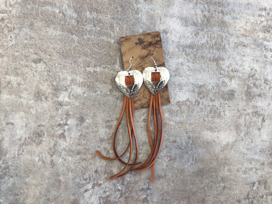 KH - Deerskin Leather Fringe Earring