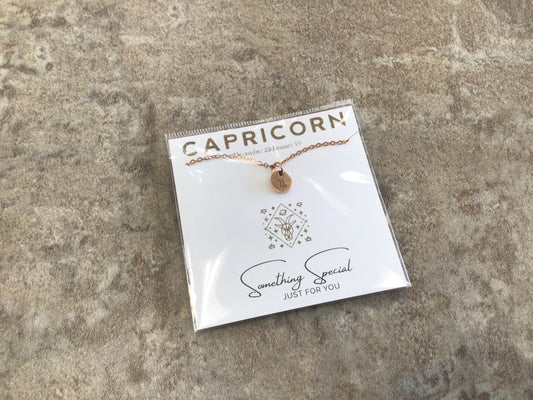 CC260 Capricorn Rose Gold Stainless Steel Necklace