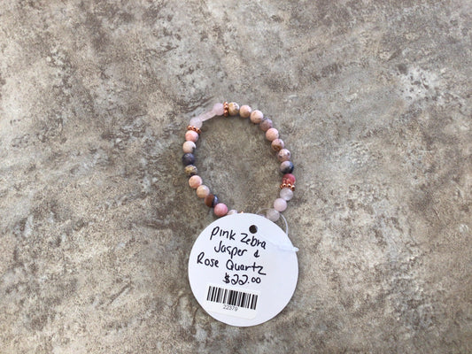 KH-Pink Zebra Jasper & Rose Quartz