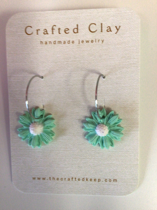 TCK - Clay Flower Earrings - mint green