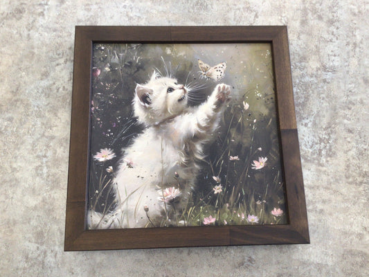 WHD - Kitten & Butterfly 8x12 Sign