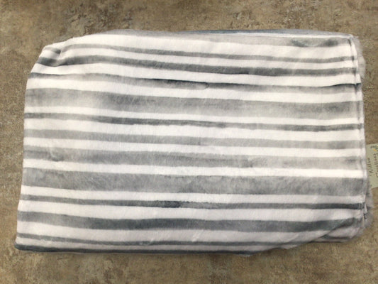 WWC-01 Minky baby blanket gray striped