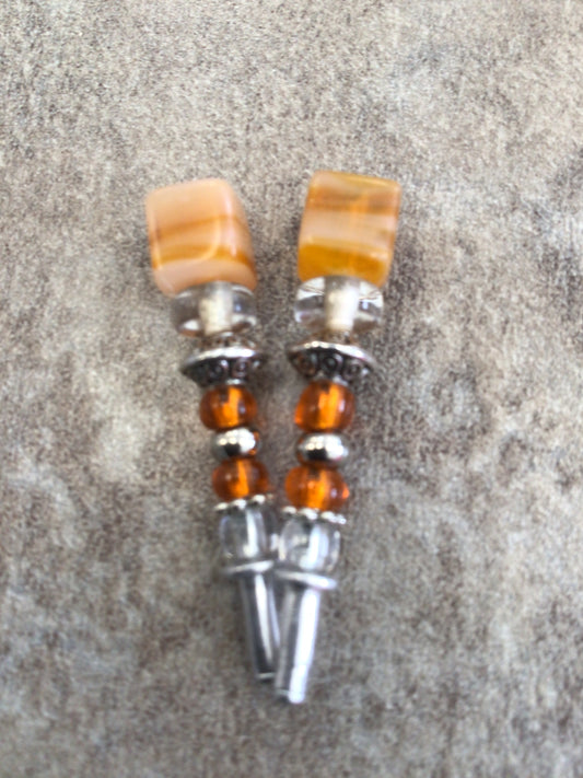 PEG - Orange Square/Round Beaded Crib Peg