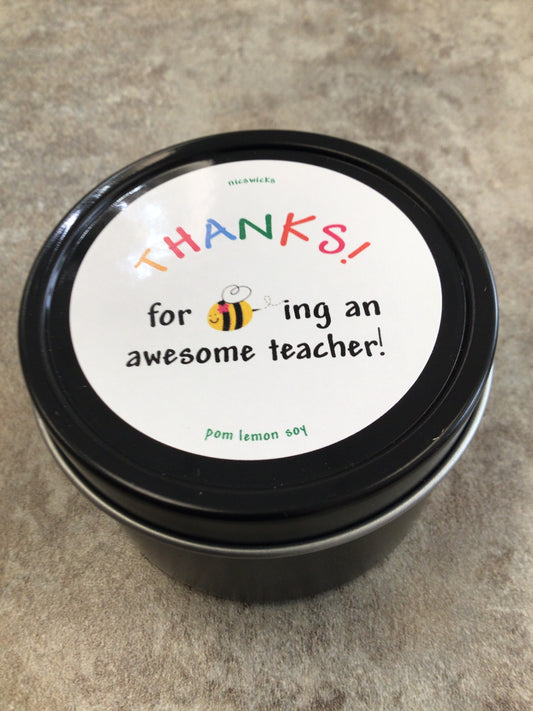 NW - THANKS! for being an awesome teacher - pom lemon soy 4 oz candle