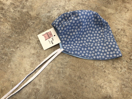 PPC - 3-6 months blue flower bonnet