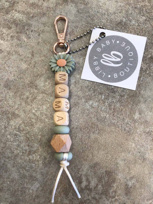 LBB-23 Keychain (Mama) dusty green flower