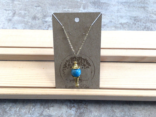 EAE Blue Apatite & Gold Necklace