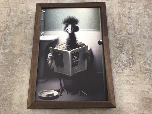 WHD Animals on the Toilet - Ostrich 8x12” Sign