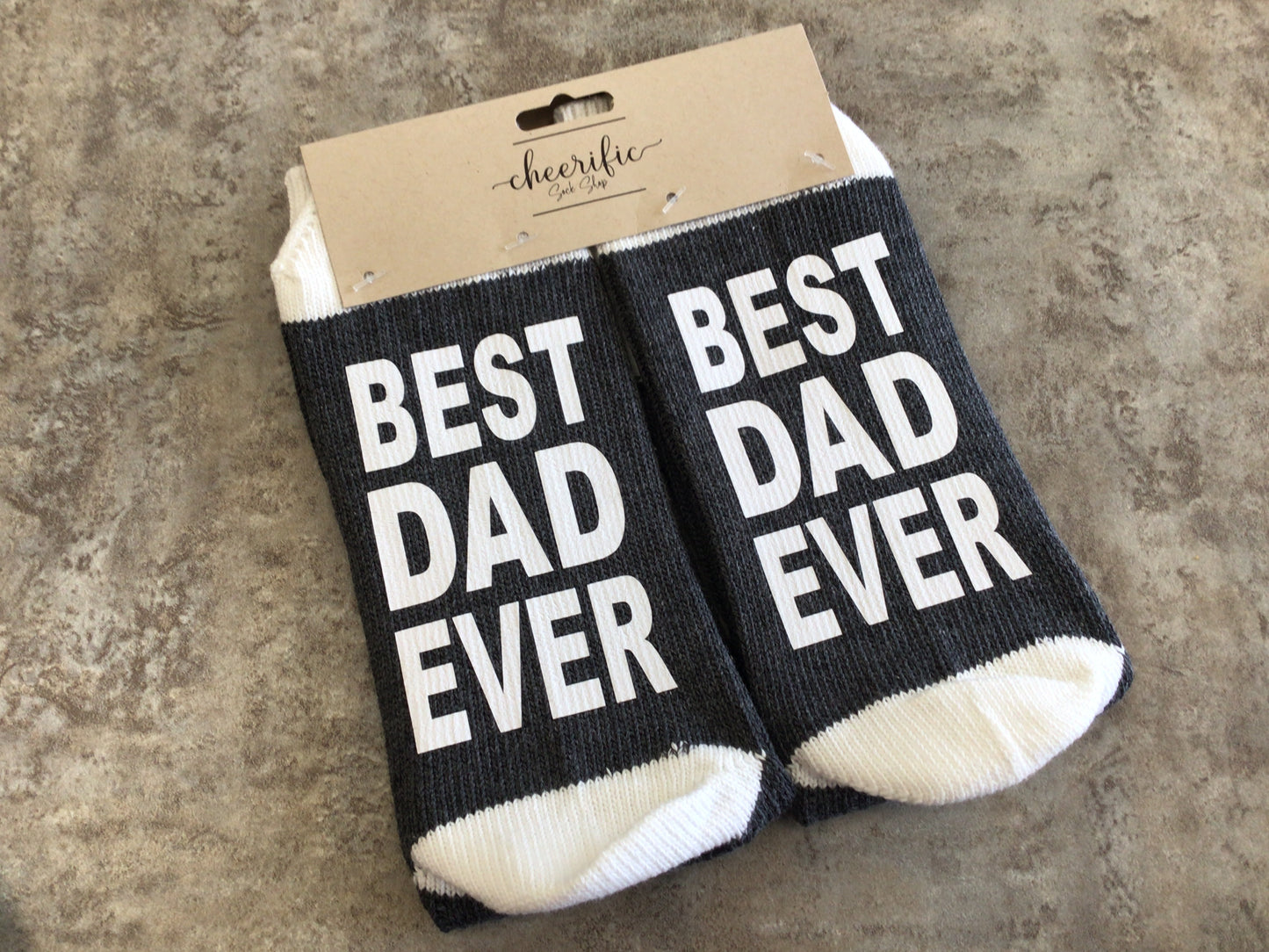 CSS136 “Best Dad Ever” Socks (Dark Grey)