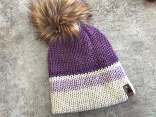 WRD-03 Toddler Toque - Purple Stripe