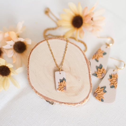 KLE - Sunflower Clay Necklace