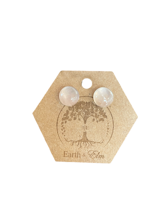 EAE-41 “10x10 Rose Quartz” Earrings