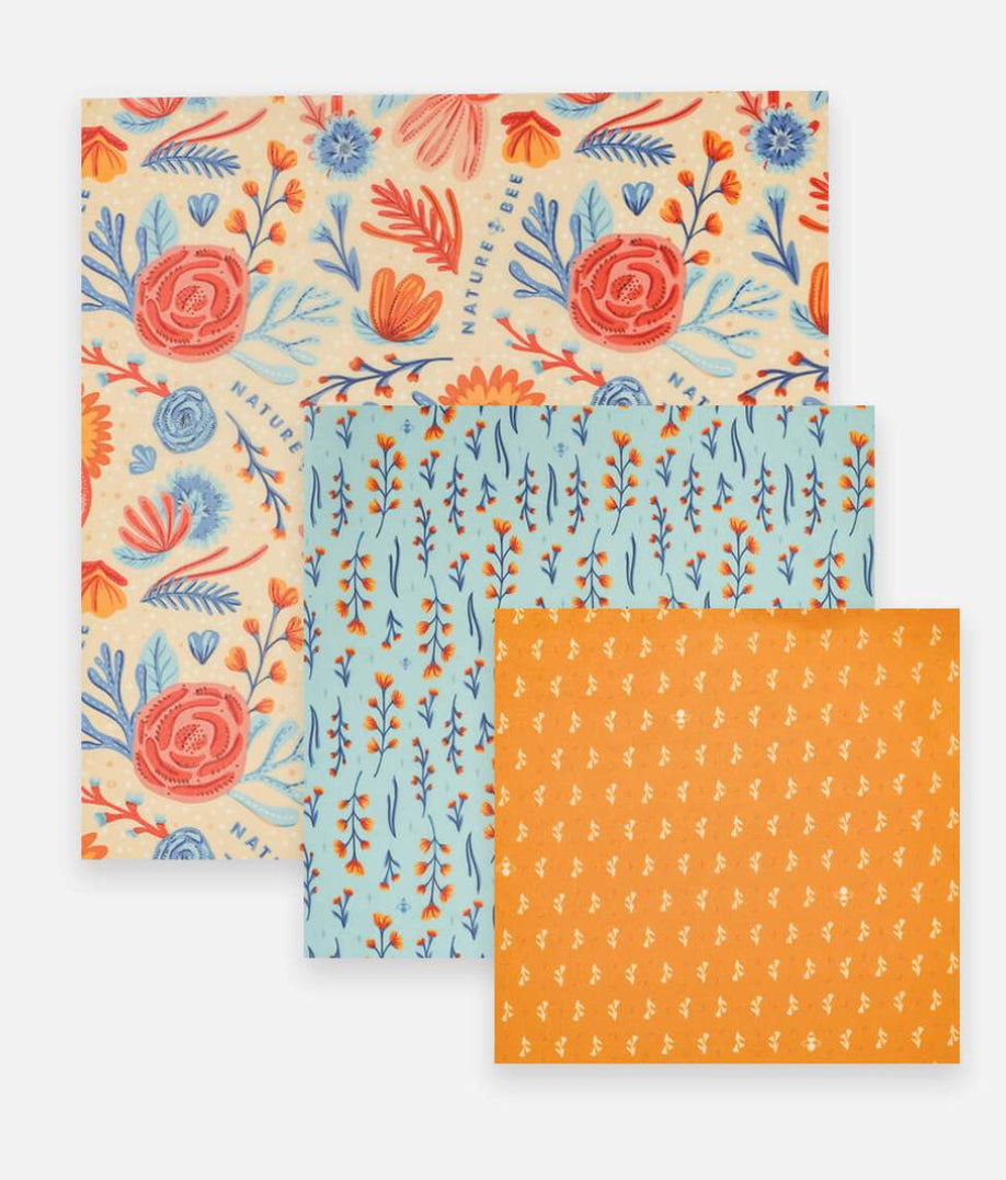 NBW-01 Variety Pack Beeswax Wraps-Wildflower