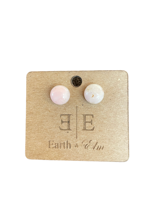 EAE “10x10 Pink Opal” Earrings